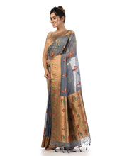 Kavvya Gray Soft & Lightweight Kora Organza Weaving Silk Saree - KAVVYA